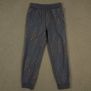 Tea Everyday Jogger Pants Boys 12 Blue Lightning Bolt Pull On Cotton Jersey Knit